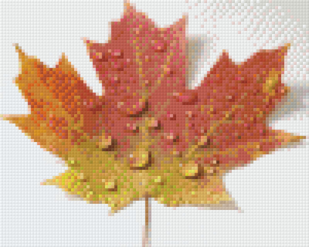 Maple Leaf With Water Droplets Four [4] Baseplate PixelHobby Mini-mosaic Art Kits image 0